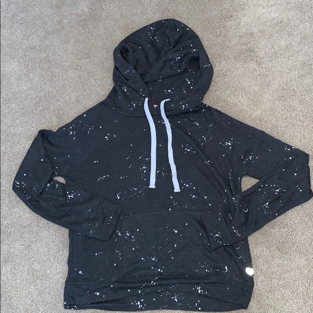 Gray paint splatter hoodie